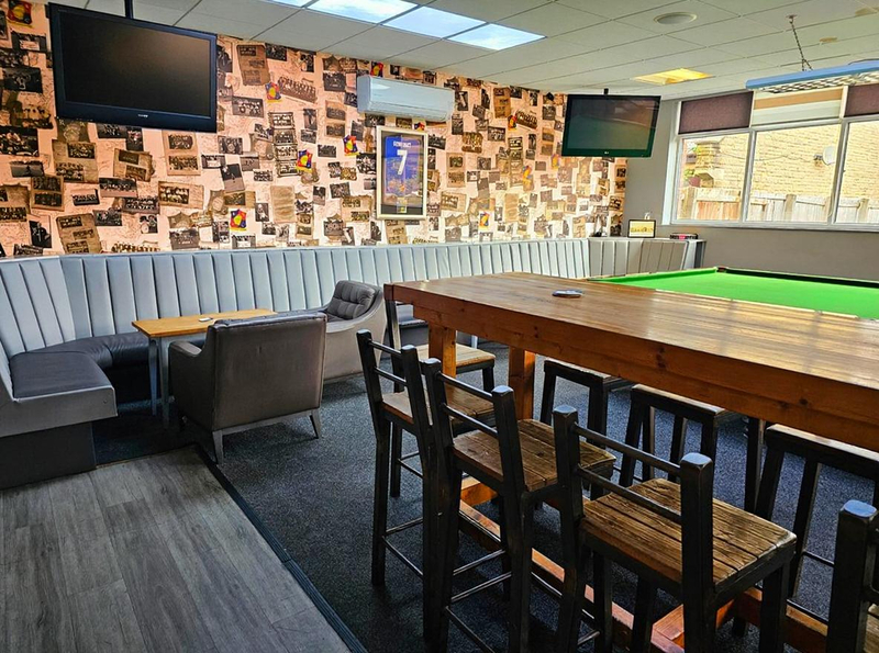 Ribchester Sports and Social Club banner showing sports room image